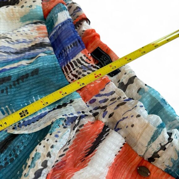 GUESS Multicolor Tiered Ruffle Mini Skirt Size M Boho Kidcore Festival Y2K Rave - Picture 4 of 5